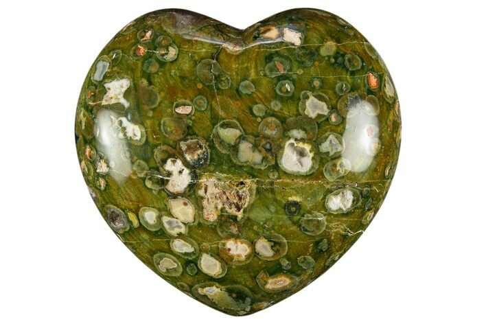 Polished Rainforest Jasper (Rhyolite) Heart - Australia #311950